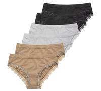 Slip da Donna con pizzo in Cotone Modal Nottingham, Pacco da 3 e 6, Art. 6100