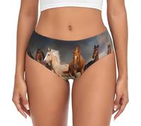 Slip da donna con stampa di cavalli marroni al galoppo nel deserto, comodi e morbidi, Multicolore, XS