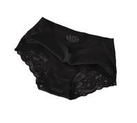 Slip da Donna di Grandi Dimensioni Traspiranti Sexy in Pizzo di Cotone a Vita Media a Vita Media Culotte Donna Cotone Vita Alta Senza Cuciture (Black, M)