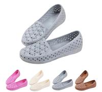 Slip da donna leggeri, sandali da donna piatti, comodi, traspiranti, ritagliati con brillantini, ultra equeme, lucidi in rete gemme, piatti antiscivolo e lucidi in maglia, grigio., 41 EU