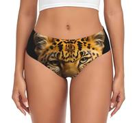 Slip da donna - Mutandine invisibili / Biancheria intima traspirante Gli occhi profondi stampa leopardata Slip confortevole traspirante, nero, Medium