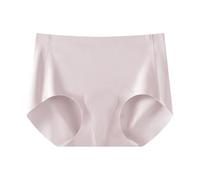 Slip da donna Plus Size a vita alta tinta unita slip senza tracce di ghiaccio non saranno catturati nel mezzo del culo delle signore del cotone biancheria intima bikini, Viola, XL