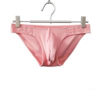 Slip da uomo a costine con vita bassa e design a tasca assorbente (M rosa)