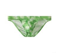 Slip da uomo a vita bassa, design stampato, mutande aderenti morbide con supporto per il nuoto, per nuoto, dalla M alla 2XL (verde, M)