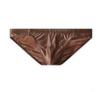 Slip da uomo a vita bassa in seta di ghiaccio, tessuto traspirante e liscio, progettato per comfort e supporto sotto i vestiti (M marrone)