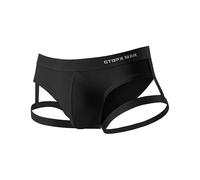 Slip da uomo comodi da uomo sottile in seta di ghiaccio strato a forma di U borsa a vita bassa traspirante cinturino formale triangolo biancheria intima per tutto il giorno comfort, Nero , M