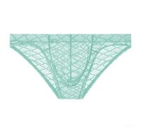 Slip da uomo con stampa a diamante, a vita bassa, trasparente, per un comodo utilizzo (XL azzurro)