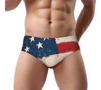 Slip da uomo con stampa foglia d'acero rosa zucca slip traspiranti stampa bikini triangolo biancheria intima, Bandiera America 8, XXL