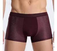 Slip da uomo con tessuto a rete che circola l'aria, elementi scavati e design convesso a U sul davanti (2XL rosso)