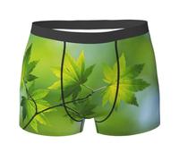 Slip da uomo Hd verde natura stampa biancheria intima boxer,Biancheria intima ultra Comfortsoft degli uomini,Mutande elastiche traspiranti, Nero , M Plus