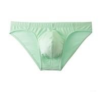 Slip da uomo in cotone a vita bassa con sacchetto rigonfiamento intimo con tessuto elasticizzato traspirante, mutande morbide in tinta unita per comfort e supporto quotidiani in classico (L verde)