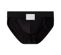 Slip da uomo in cotone aderente con sacchetto, mutande sportive che assorbono il sudore, traspiranti ed elastiche, biancheria intima a vita media per uno stile di vita attivo (L nero)