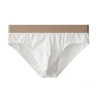 Slip da uomo in cotone morbido, biancheria intima con tasca rigonfiamento, mutandine traspiranti per il massimo comfort (L bianco)