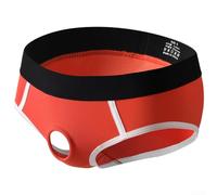 Slip da uomo in cotone tinta unita con tasca frontale ad anello e dettaglio strategico del foro (L arancione)