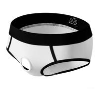 Slip da uomo in cotone tinta unita con tasca frontale ad anello e dettaglio strategico del foro (S bianco)