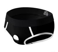 Slip da uomo in cotone tinta unita con tasca frontale ad anello e dettaglio strategico del foro (XL nero)