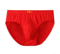 Slip da uomo in cotone vita media tinta unita elasticizzato comodo biancheria intima basic per tutti i giorni camera da letto blu grigio scuro nero azzurro (L rosso)