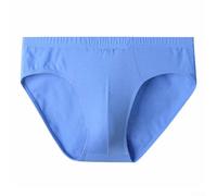 Slip da uomo in cotone vita media tinta unita elasticizzato comodo biancheria intima basic per tutti i giorni camera da letto blu grigio scuro nero azzurro (5XL azzurro)