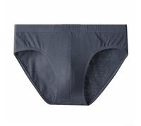Slip da uomo in cotone vita media tinta unita elasticizzato comodo biancheria intima basic per tutti i giorni camera da letto blu grigio scuro nero azzurro (4XL grigio scuro)
