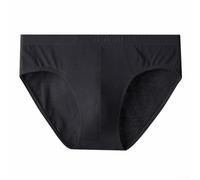 Slip da uomo in cotone vita media tinta unita elasticizzato comodo biancheria intima basic per tutti i giorni camera da letto blu grigio scuro nero azzurro (3XL nero)