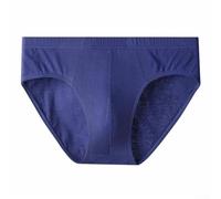 Slip da uomo in cotone vita media tinta unita elasticizzato comodo biancheria intima basic per tutti i giorni camera da letto blu grigio scuro nero azzurro (5XL blu)