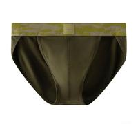 Slip da uomo in modal a vita media, biancheria intima con elastico a U convesso, design traspirante che assorbe il sudore, slip sportivi a taglio alto (L verde)