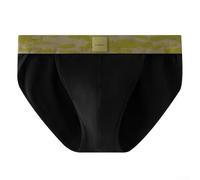 Slip da uomo in modal a vita media, biancheria intima con elastico a U convesso, design traspirante che assorbe il sudore, mutande sportive a taglio alto (L nero)
