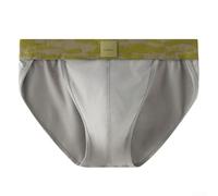 Slip da uomo in modal a vita media, con elastico a U convesso, design traspirante che assorbe il sudore, mutande sportive a taglio alto (L grigio)