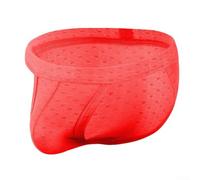 Slip da Uomo in Rete Jacquard Vita Bassa per trasparente Slip | 70% poliammide, 30% elastan, tessuto leggero, elasticità eccellente, vestibilità aderente ma non stretta(Red L)