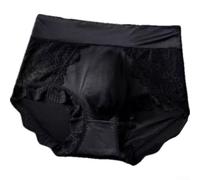 Slip da uomo in seta di ghiaccio, con tasca per rigonfiamento 3D, ultra sottile, traspirante, ad asciugatura rapida, a vita media, tinta unita, per un comodo uso quotidiano, verde scuro (XL nero)
