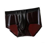 Slip da uomo in seta di ghiaccio, senza cuciture, ultra sottile traspirante, con tasca rigonfiamento a vita media L-3XL (nero)