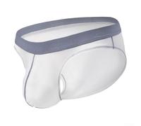 Slip da uomo in tinta unita, sottile, con tessuto traspirante, vita bassa e forcella alta per una vestibilità comoda (L bianco)