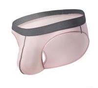 Slip da uomo in tinta unita, sottile, con tessuto traspirante, vita bassa e forcella alta per una vestibilità comoda (L rosa)