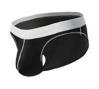 Slip da uomo in tinta unita, sottile, traspirante, a vita bassa, con taglio a forcella alto per un comodo uso quotidiano (L nero)