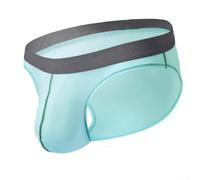 Slip da uomo in tinta unita, sottile, traspirante, a vita bassa, con taglio a forcella alto per un comodo uso quotidiano (S blu)