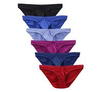 Slip da uomo multipack biancheria intima traspirante da uomo a vita bassa slip a vita bassa confezione da 6 slip a righe alla moda taglie forti comode mutande estive per tutti i giorni slip multi
