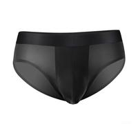Slip da uomo senza cuciture con seta di ghiaccio per un'esperienza di biancheria intima traspirante (L nero)