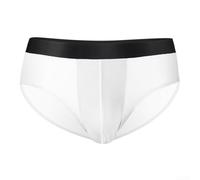 Slip da uomo senza cuciture con seta di ghiaccio per un'esperienza di biancheria intima traspirante (L bianco)