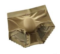 Slip da uomo sottili in seta di ghiaccio in pizzo senza cuciture con tasca rigonfiamento 3D e dettaglio fiocco per un comodo supporto a vita media (XL verde militare)