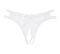 Slip Donna Brasiliana Sexy Underwear Open Low Waist Underpants Crotch Slips Women's Lace Women's Slip Pizzo Vita Alta Lovable Slip Donna Vita Alta (White, One Size)