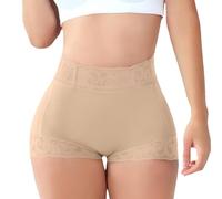 Slip Donna Cotone Brasiliana Mutandine per Sollevamento del Culo Donna Pizzo Abbigliamento Quotidiano Body Shaper Butt Lifter Panty Smoothing Brief Costume Mestruale Donna Culotte Donna (Beige, XS)