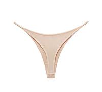 Slip Donna Cotone Brasiliana Perizoma Senza Cuciture per Biancheria Intima da Donna Tanga a Vita Bassa Perizoma Tinta Unita Culotte Donna Color Carne Pantaloncini Ragazza (Khaki, M)