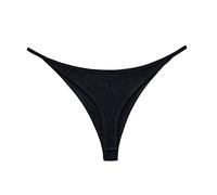 Slip Donna Cotone Brasiliana Perizoma Senza Cuciture per Biancheria Intima da Donna Tanga a Vita Bassa Perizoma Tinta Unita Culotte Donna Color Carne Pantaloncini Ragazza (Black, L)
