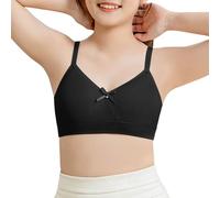 Slip donna crop top reggiseno ragazza senza cuciture sport reggiseno allenamento bianco teen reggiseno camisole stile leggero senza cuciture bambini ragazze set biancheria intima 152, Nero , 9-11 anni
