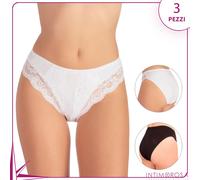 Slip donna midi Jadea 529 cotone e pizzo 3 pz