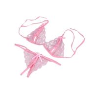 Slip Donna Rosso Capodanno Sexydonna Hot Aperto Lingerie Two Piece Lace Bra And Panty Set for Sex Sexy Cutout Teddy Exotic Boudoir Sleepwear Biancheria Intima Donna Sexy Sottoveste Sexydonna Pink S
