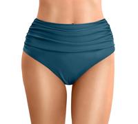 Slip Donna Vita Alta Taglie Forti Costumi Mare Estivi Fondo Bikini Contenitivo Fascia Elastico Coprente Pancia Modellante Nuoto Spiaggia Pantaloncini Costume Retro Elegante (Navy, M)