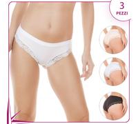 Slip donna vita bassa jadea 518 cotone e pizzo 3 pz