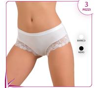 Slip donna vita bassa Jadea 522 cotone e pizzo 3 pz