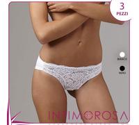 Slip donna vita bassa Lovelygirl 3662 cotone pizzo 3 pz